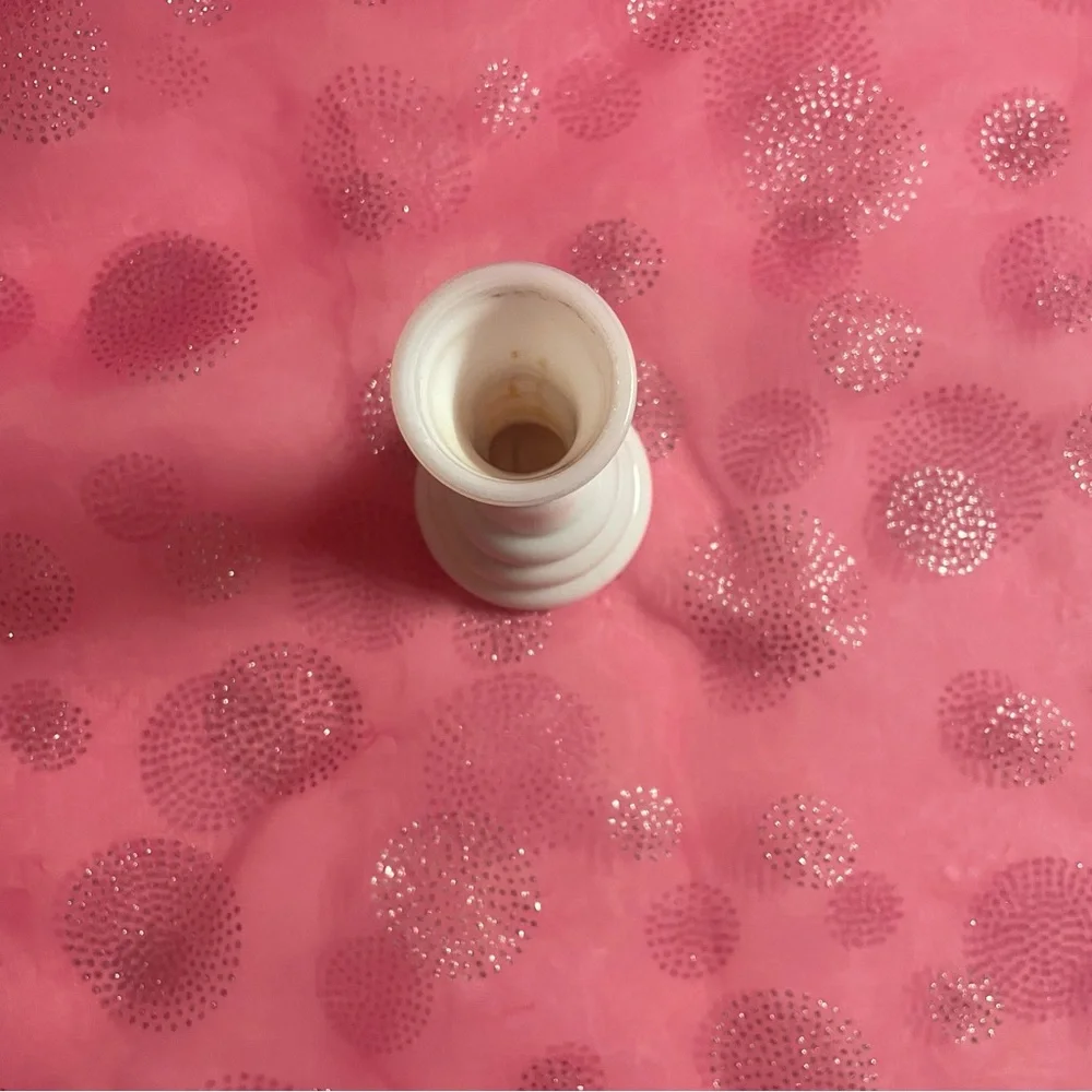 Vintage White Glass Flower Vase 5.5 Inches